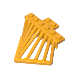 GDS-M278 - Train Cow Catcher, Plate Special 2 x 6 with Sloped Bars