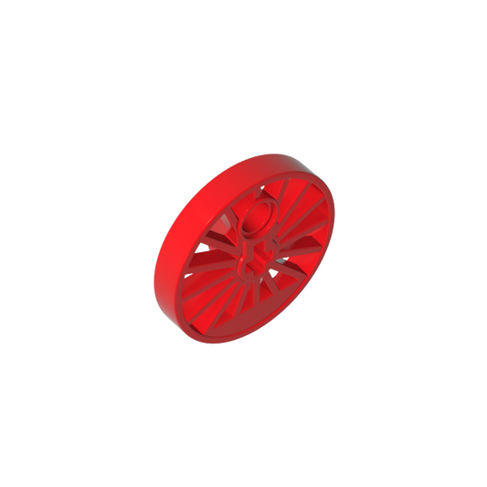 GDS-M288 - Train Wheel RC Train, Spoked with Technic Axle Hole and Counterweight, 30 mm diameter [Blind Driver]