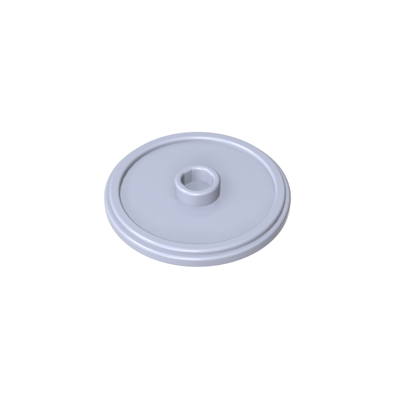 GDS-M297 - Minifig Shield Round with Stud and Raised Rim [Plain]