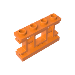 GDS-M425 - Fence 1 x 4 x 2 Ornamental Asian Lattice with 4 Studs