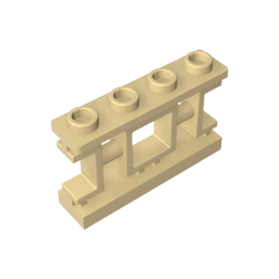 GDS-M425 - Fence 1 x 4 x 2 Ornamental Asian Lattice with 4 Studs