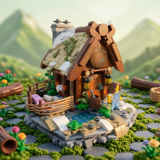 MOC-1016477 Medieval Building Modular Viking Farm Building Blocks Educational Toy