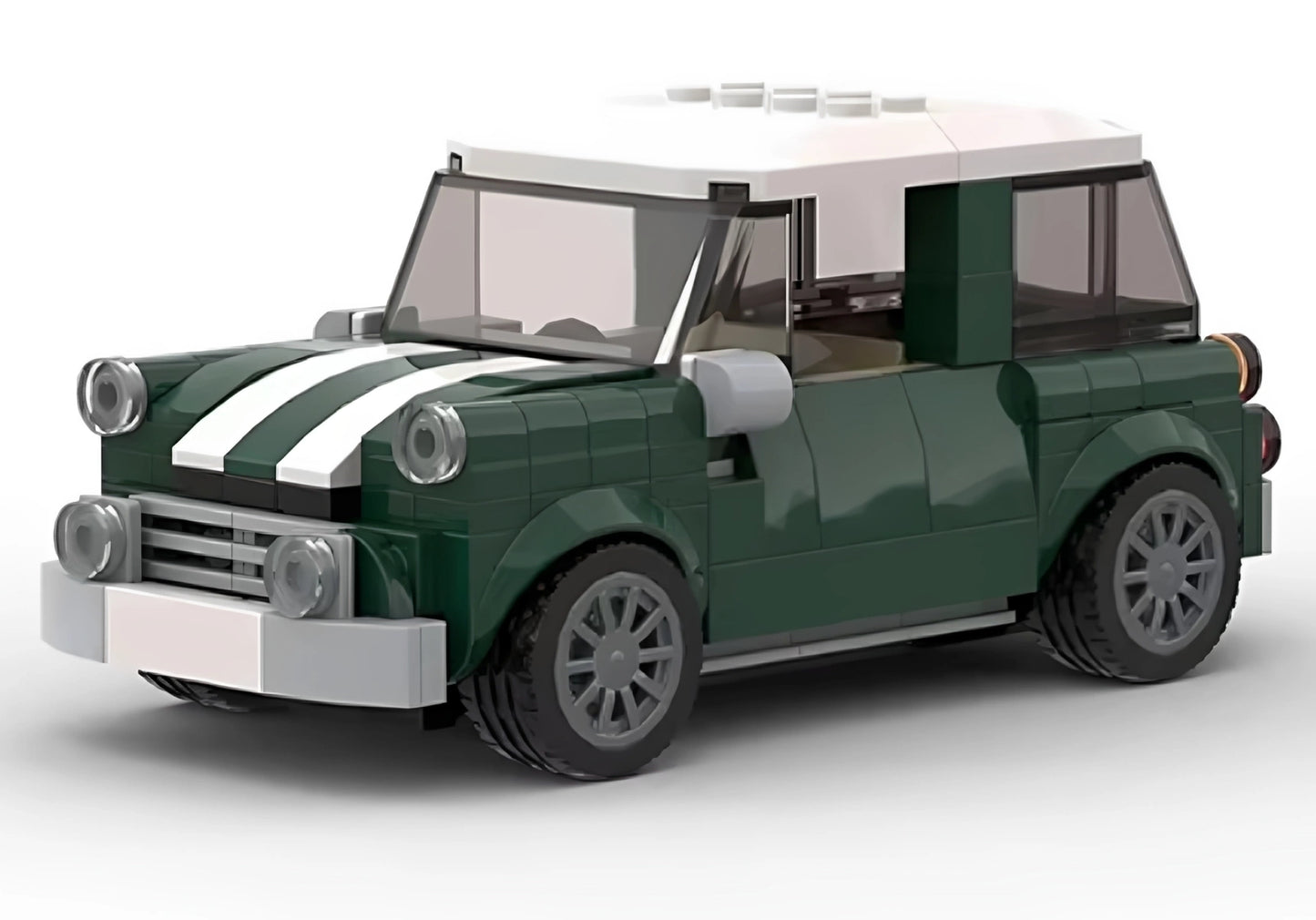 MOC-102766 Mini retro sports car model Mini Cooper building block educational toy model