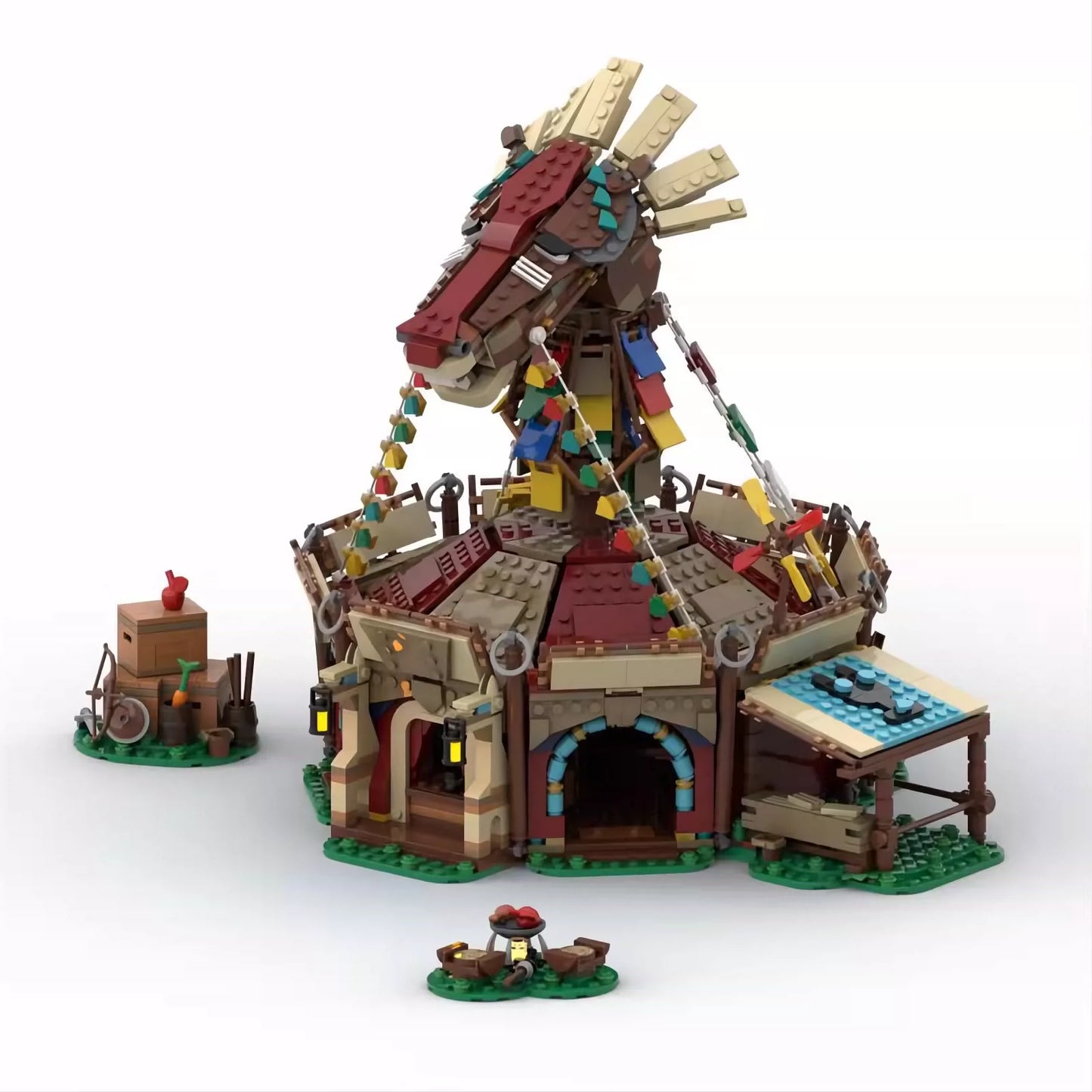 MOC-108067 The Legend of Zelda: Breath of the Wild Station Temple assembled building blocks toy ornaments