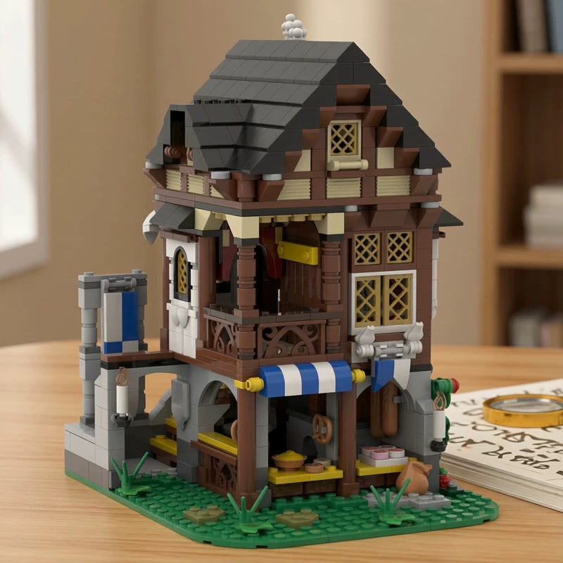 MOC-108189 Medieval Bakery Assembled Building Blocks Educational Toy Model Gift Ornament