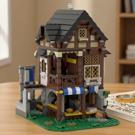 MOC-108189 Medieval Bakery Assembled Building Blocks Educational Toy Model Gift Ornament