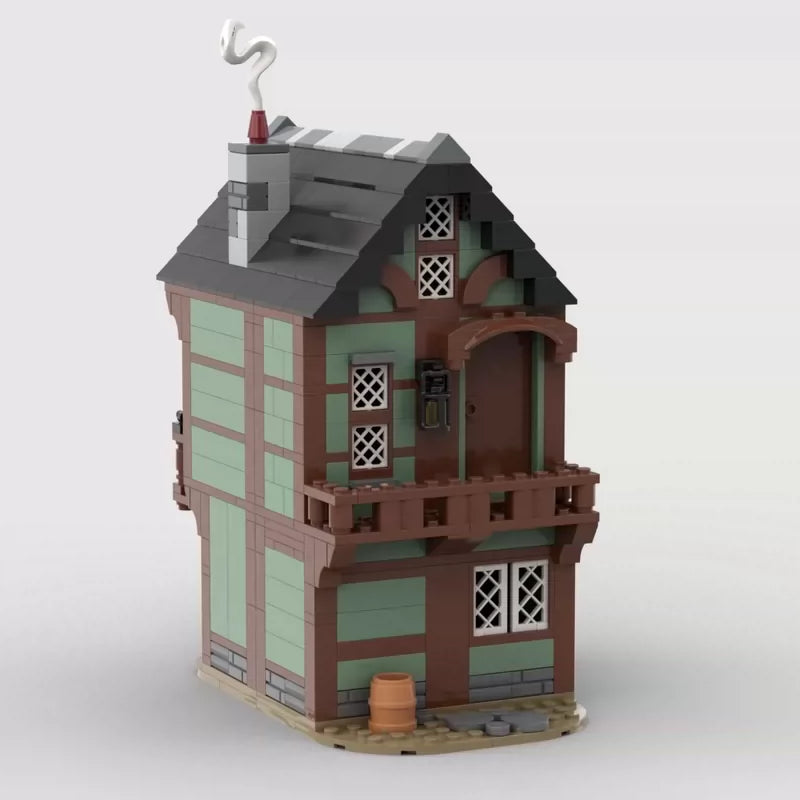 Compatible with MOC-109203 Medieval Tailor's House House Assembly Toy Model Children's Gift