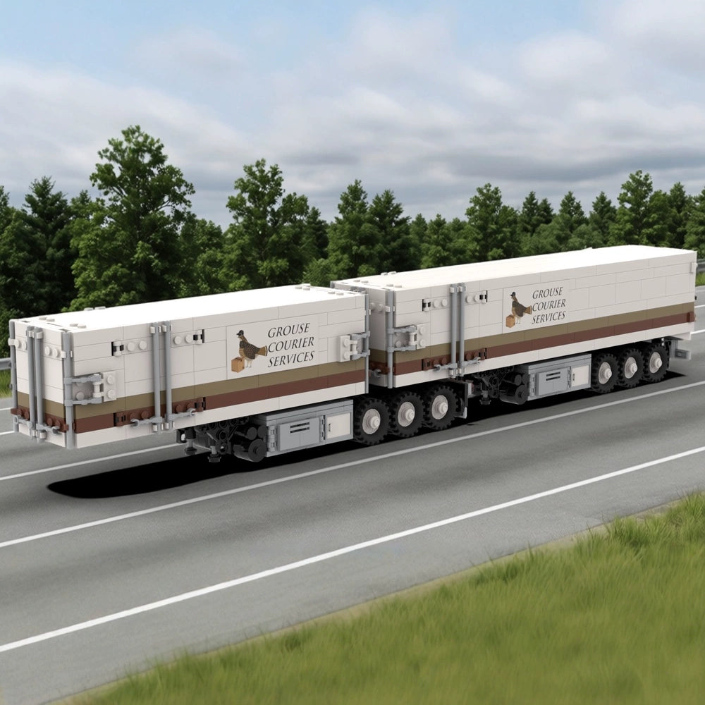 MOC-115636 separate double dry cargo trailer transporting building block educational toy model ornaments