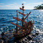 MOC-116561 pirate ship Ocean Wolf building block model in the pirate town Sauvage Port