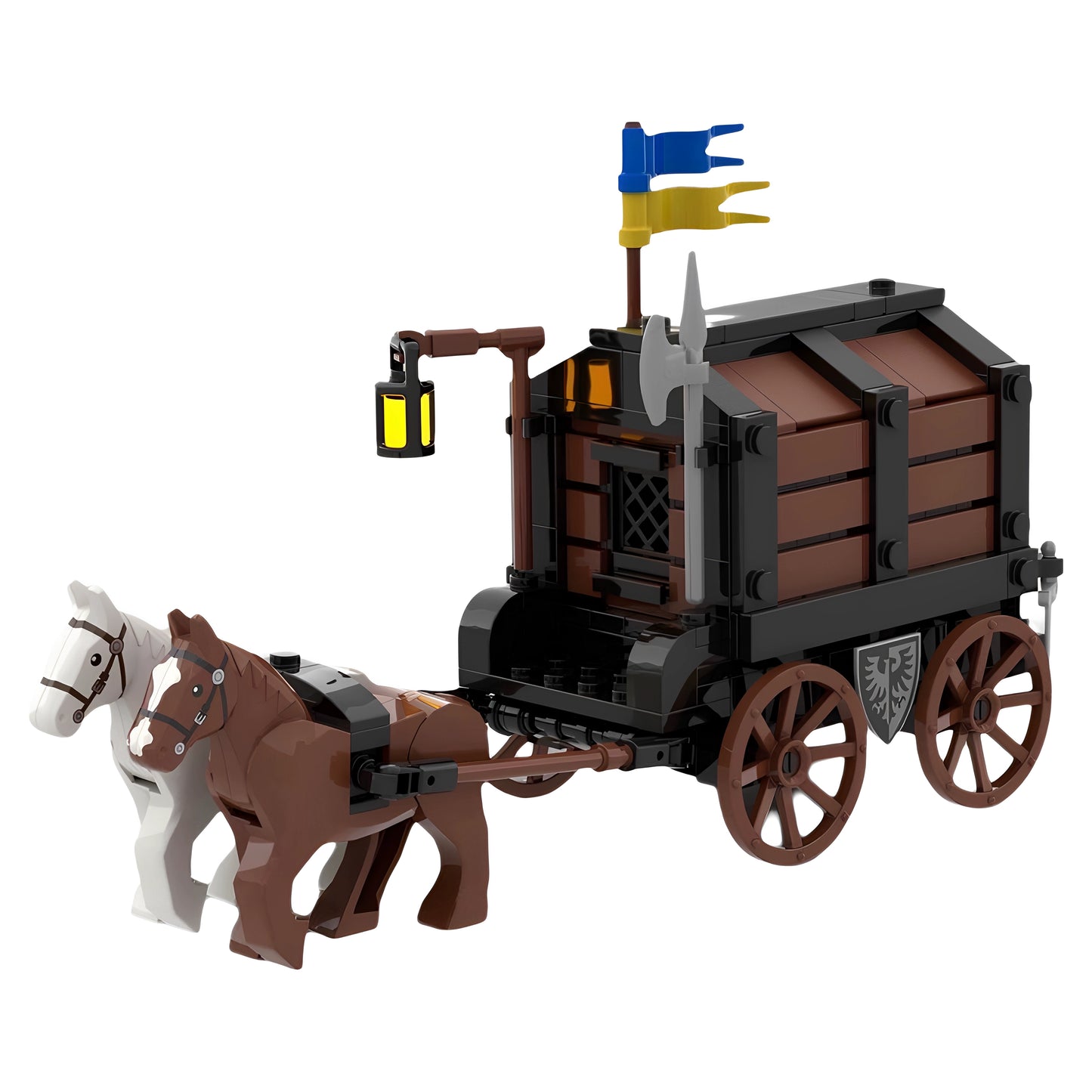 MOC-119636 Medieval Treasure Transporter Building Blocks Educational Toy Model Gift Ornament