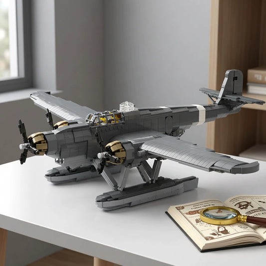 MOC-126914Z.506 three-motor water transport postal aircraft 1/35 scale building blocks