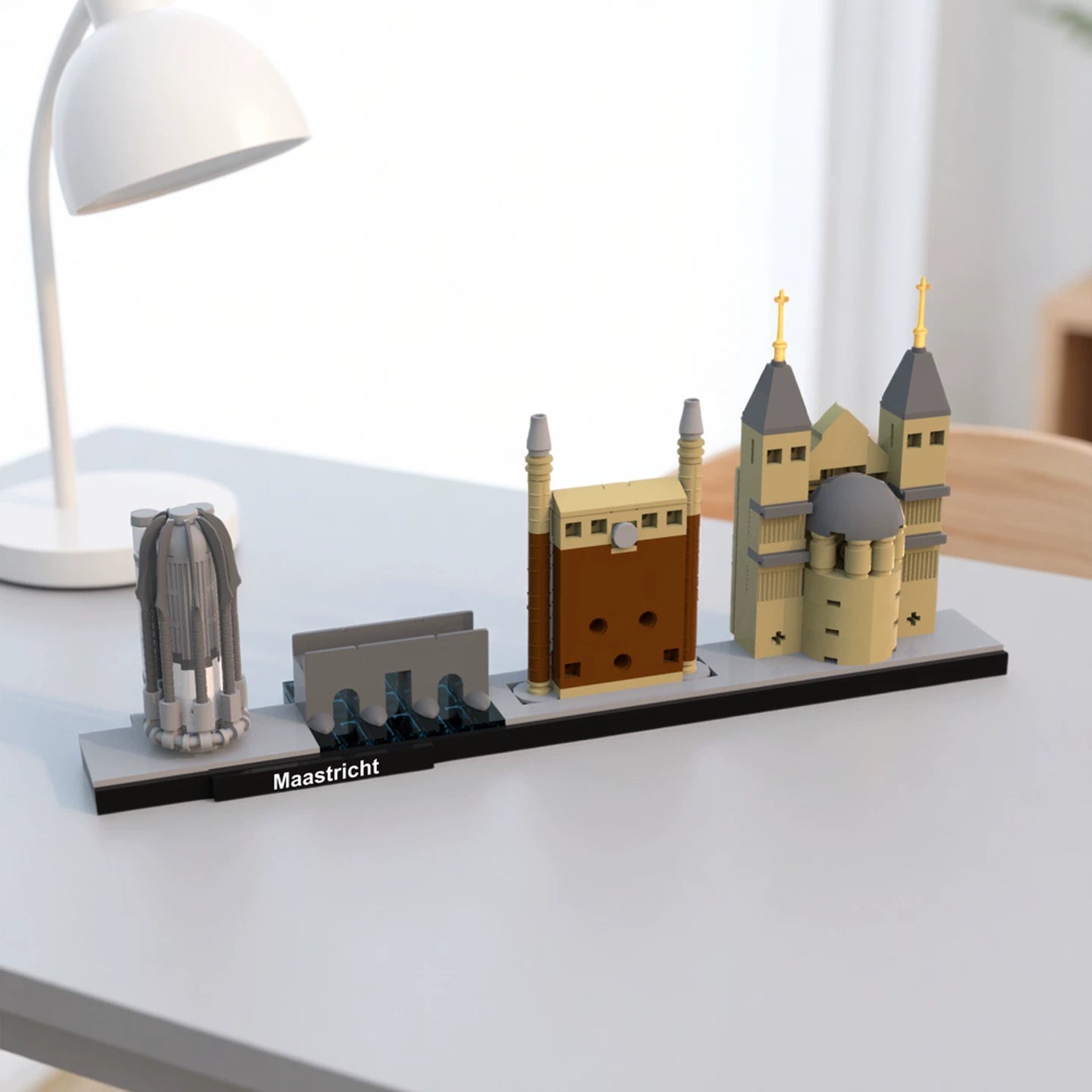 MOC-12825 Maastricht skyline street view building block model ornaments