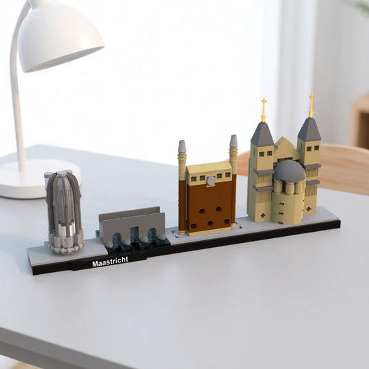MOC-12825 Maastricht skyline street view building block model ornaments