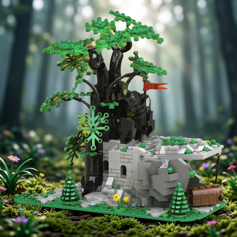 MOC-128713 Disguised Outpost Remake Creative Castle Building Blocks Puzzle Model Ornaments