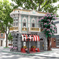MOC-131134 Street View Architecture Series Cafe Building Block Toy Model under the Cherry Blossom Tree