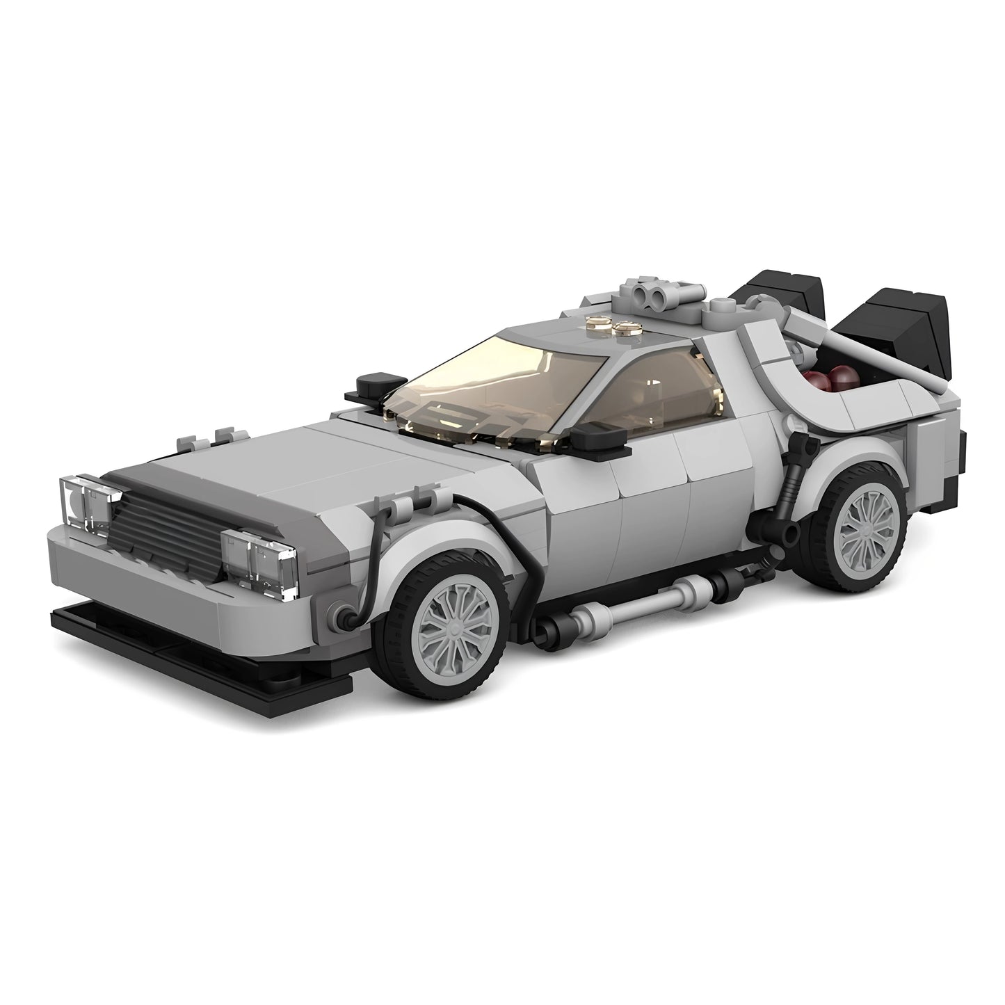 MOC-133332 Back to the future time machine eight grid car building block toy model ornaments