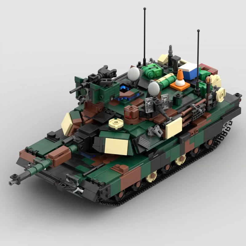 MOC-134913 Assembled M1A2 Abrams tank wooden educational toy model