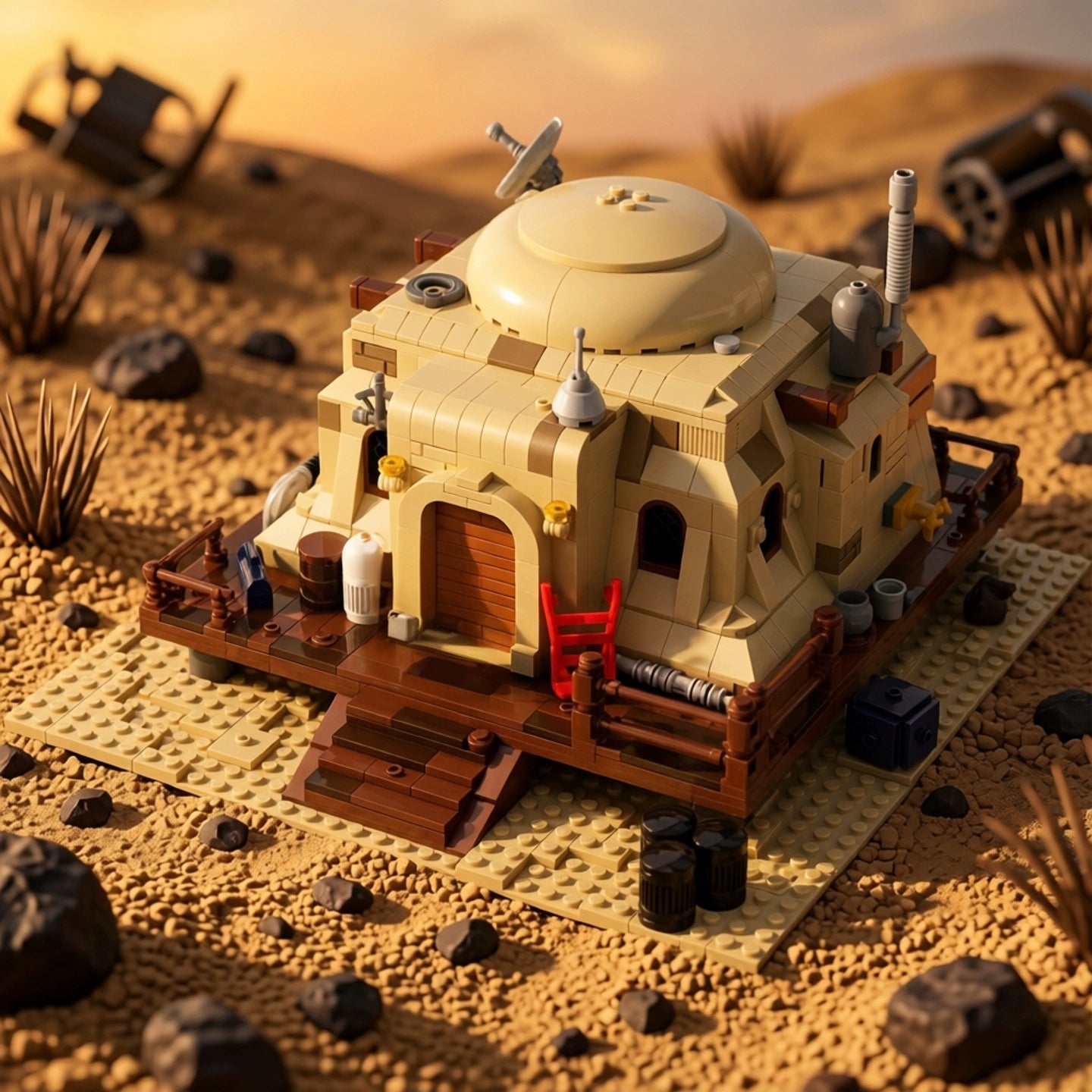 MOC-141848 Tatooine Mos Eisley Desert Villa building block toy model ornaments