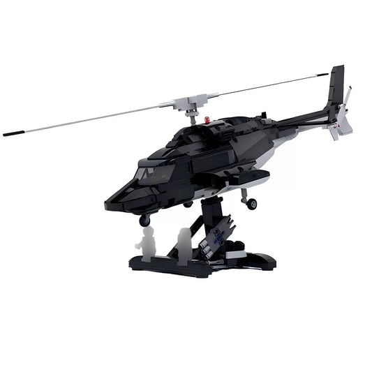 MOC-149250 Bell-222 helicopter + stand model educational boy assembled building block ornaments toy