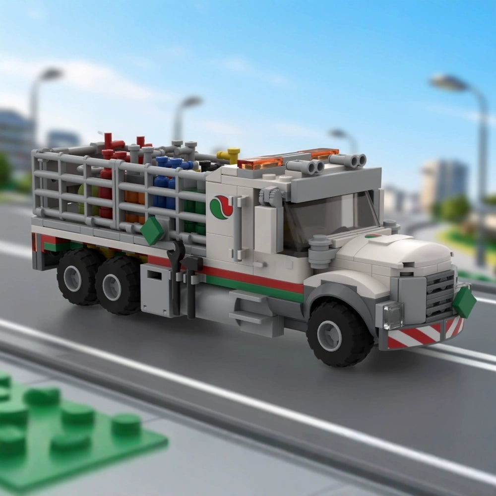 MOC-151145 delivery truck building block educational toy model gift ornament
