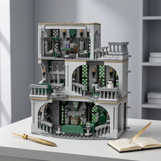 MOC-154155 Slytherin common room dormitory Harry Potter building block model