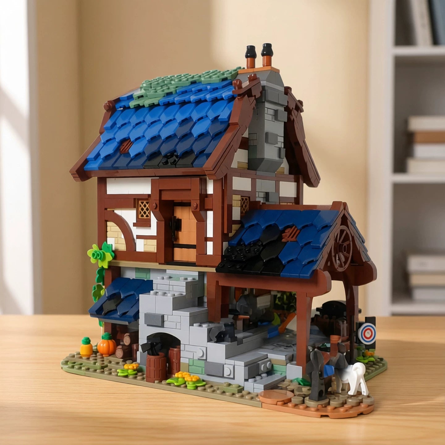 MOC-155430 Medieval Town Street View Building Blocks Educational Toy Model Ornaments