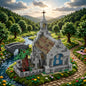 MOC-155491 Medieval Church Street Scene Building Blocks Educational Toy Model Gift Ornament