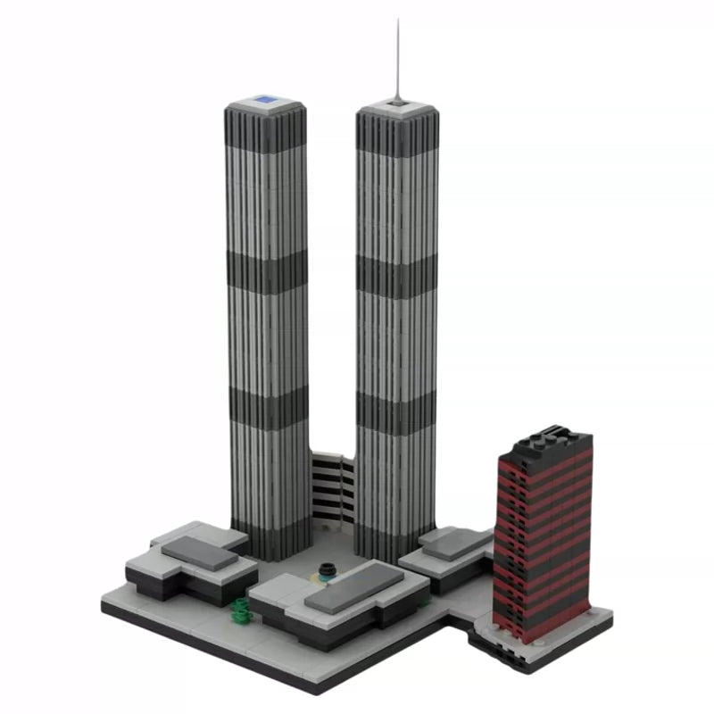 MOC-157149 World Trade Center Building Street Scene Puzzle Boy Building Block Model Ornament