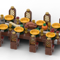 MOC-164216 building block medieval dining table model assembly