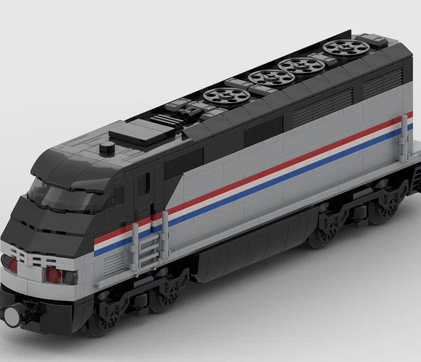 MOC-181893 assembled building block streamlined EMD F59PHI motorcycle educational toy model