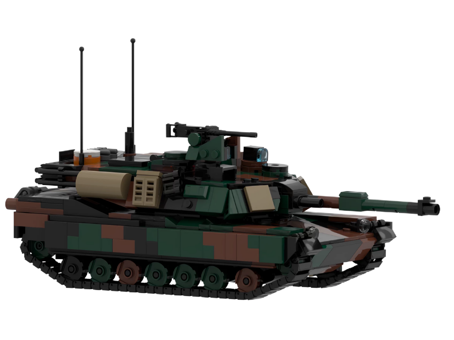 MOC-184373M1A2 Abrams forest tank building block puzzle model ornaments