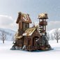 MOC-185525 Medieval Viking Harbor Hut Building Block Toy Model Gift Ornament