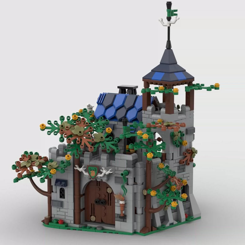 MOC-185913 Medieval Architecture Forest Castle Building Blocks Educational Toy Model Ornaments