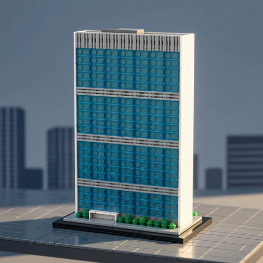 MOC-186051 United Nations Secretariat Building 1/800 scale building block toy model