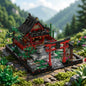 MOC-186209 small street scene creative Shinto shrine assembled building blocks puzzle model ornaments
