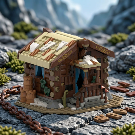 MOC-196673 Medieval house Viking building blocks educational toy model ornaments