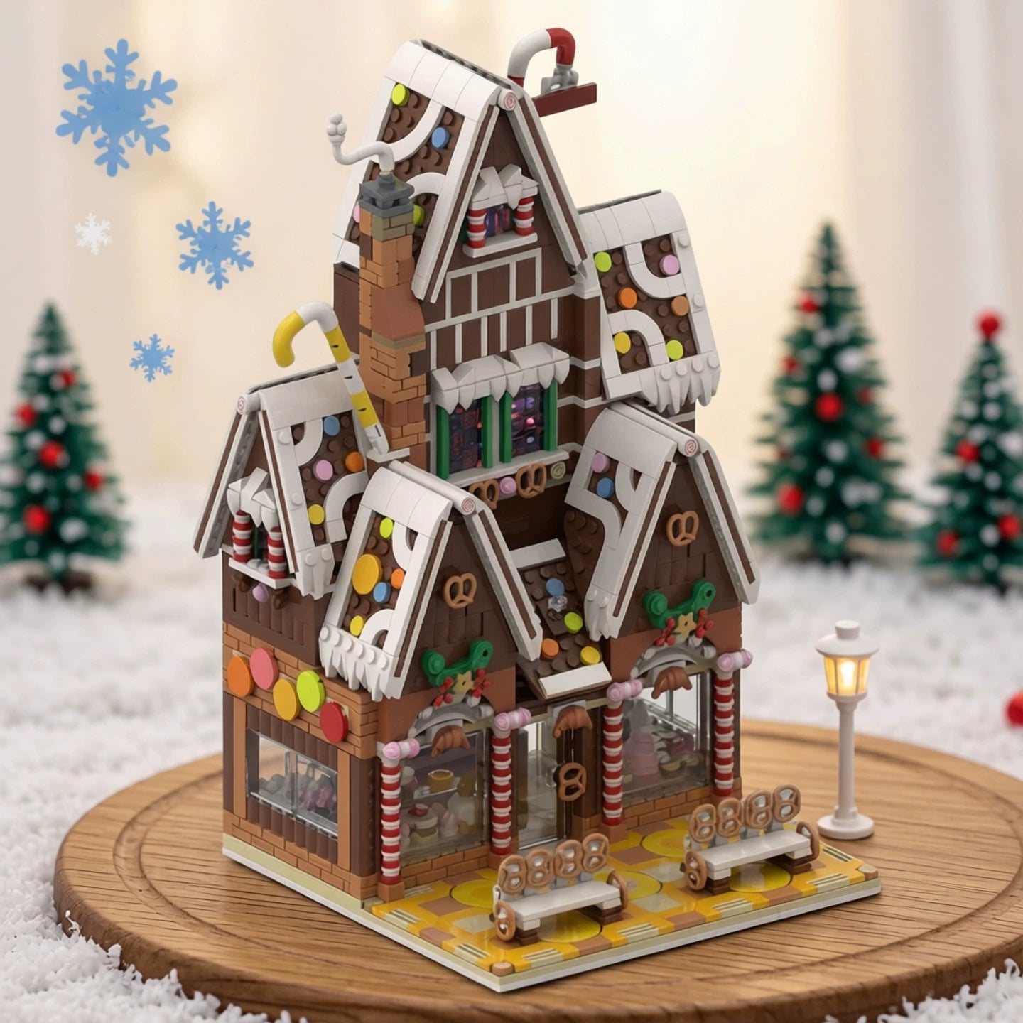 MOC-199764 Winter Village Pastry Shop Large Building Blocks Puzzle Model Gift Ornament