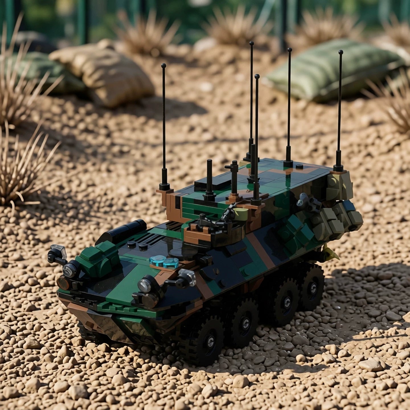 MOC-200117 mine protection vehicle LAV C2 military series building block educational toy model ornaments