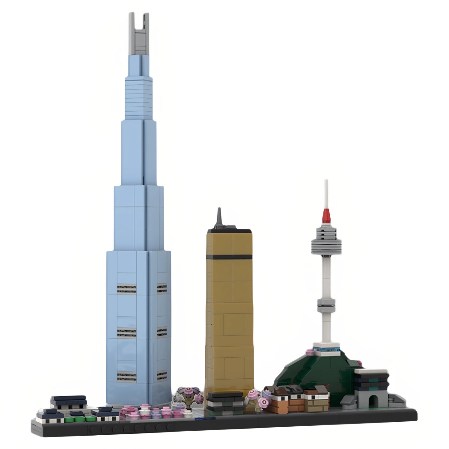 MOC-200548 Seoul Skyline Street View Building Blocks Toy Model Gift Ornament