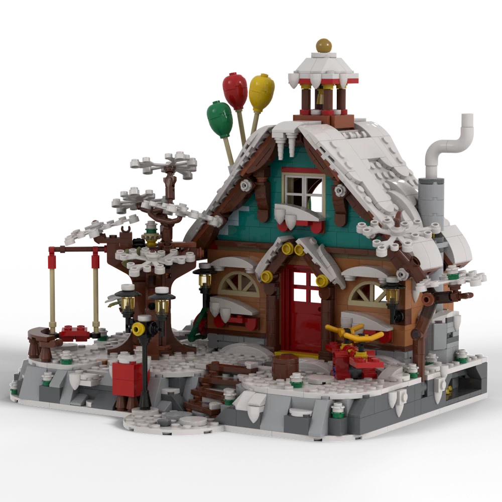 MOC-201852 Christmas series castle atmosphere winter festival children's scene building