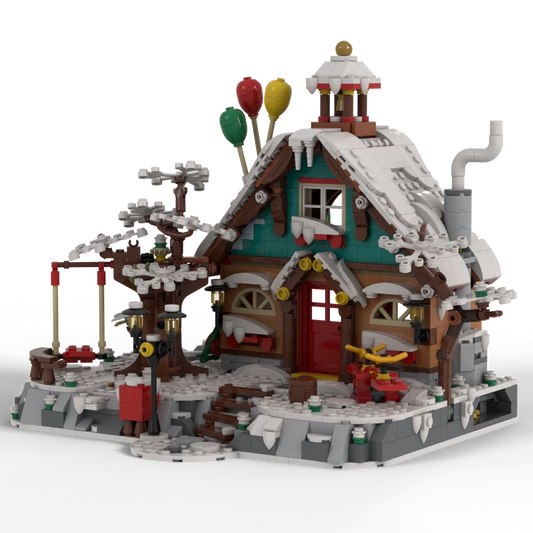 MOC-201852 Christmas series castle atmosphere winter festival children's scene building