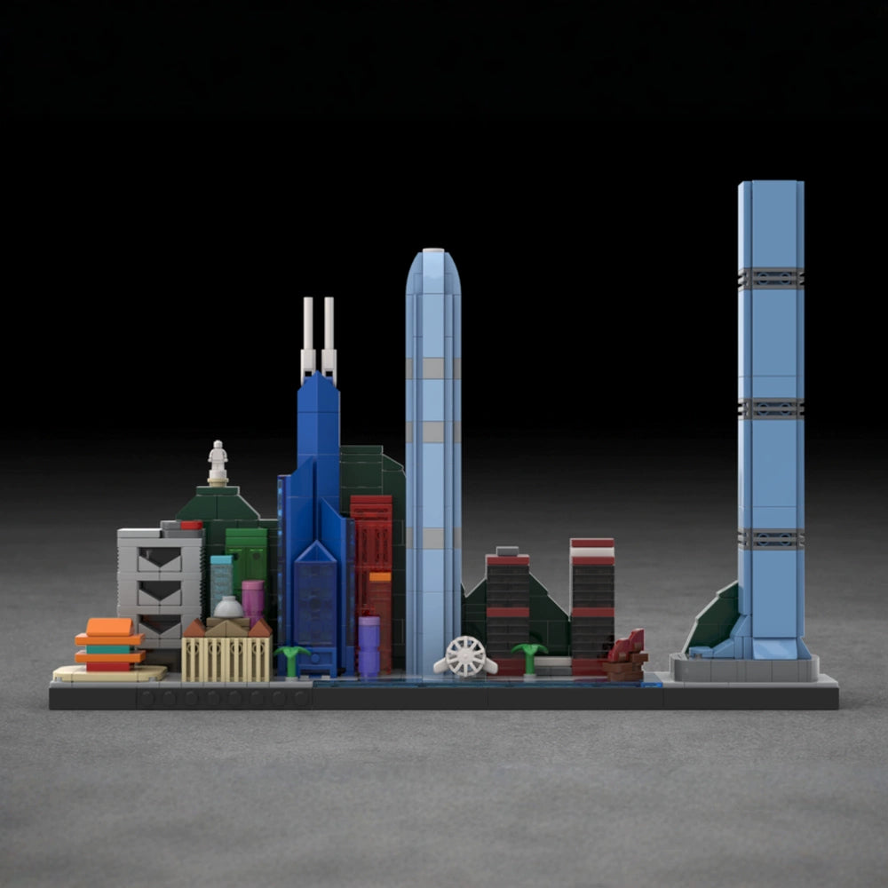 MOC-209850 Hong Kong skyline building street scene series building block puzzle model ornaments