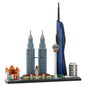 MOC-218266 Kuala Lumpur Skyline Street View Building Blocks Toy Model Gift Ornament