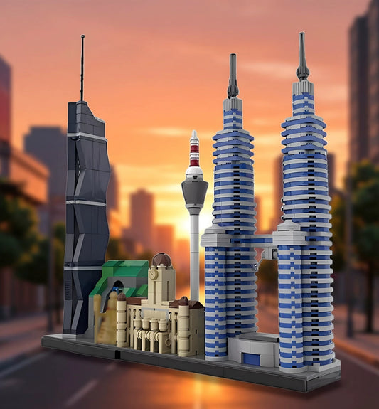 MOC-224967 Kuala Lumpur skyline street view building assembled building block educational toy model
