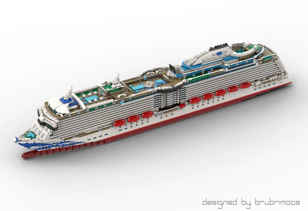 MOC-226256 Royal Princess Ship Large Cruise Ship Building Blocks 1:400 Scale Ornament