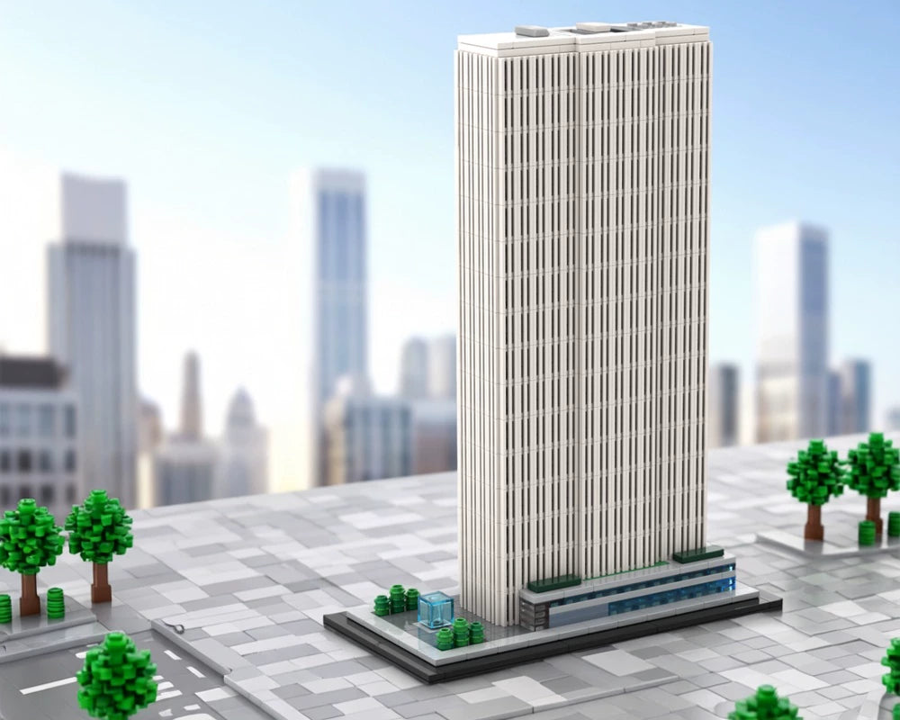 MOC-228751 General Motors Building 1:800 scale building block puzzle model ornaments