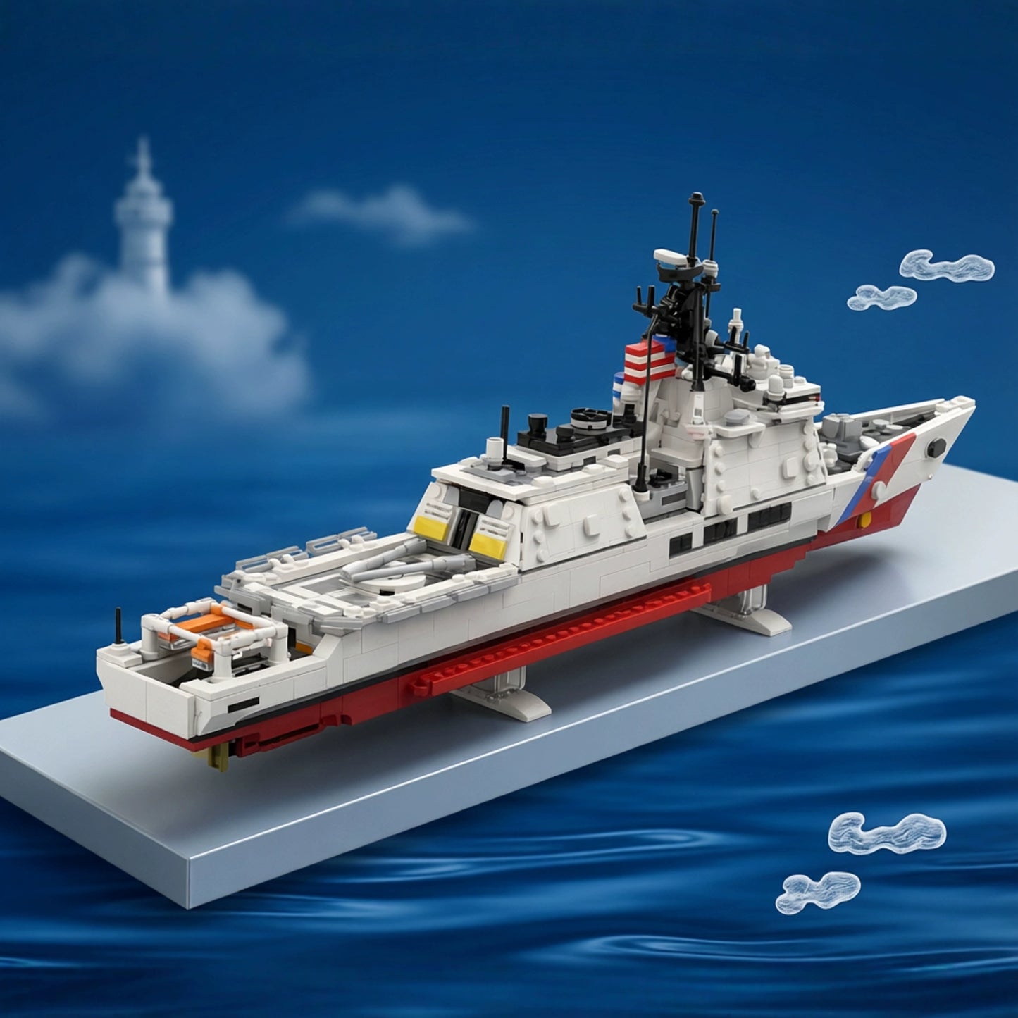MOC-229602 Coast Guard military security patrol ship model building block toy model