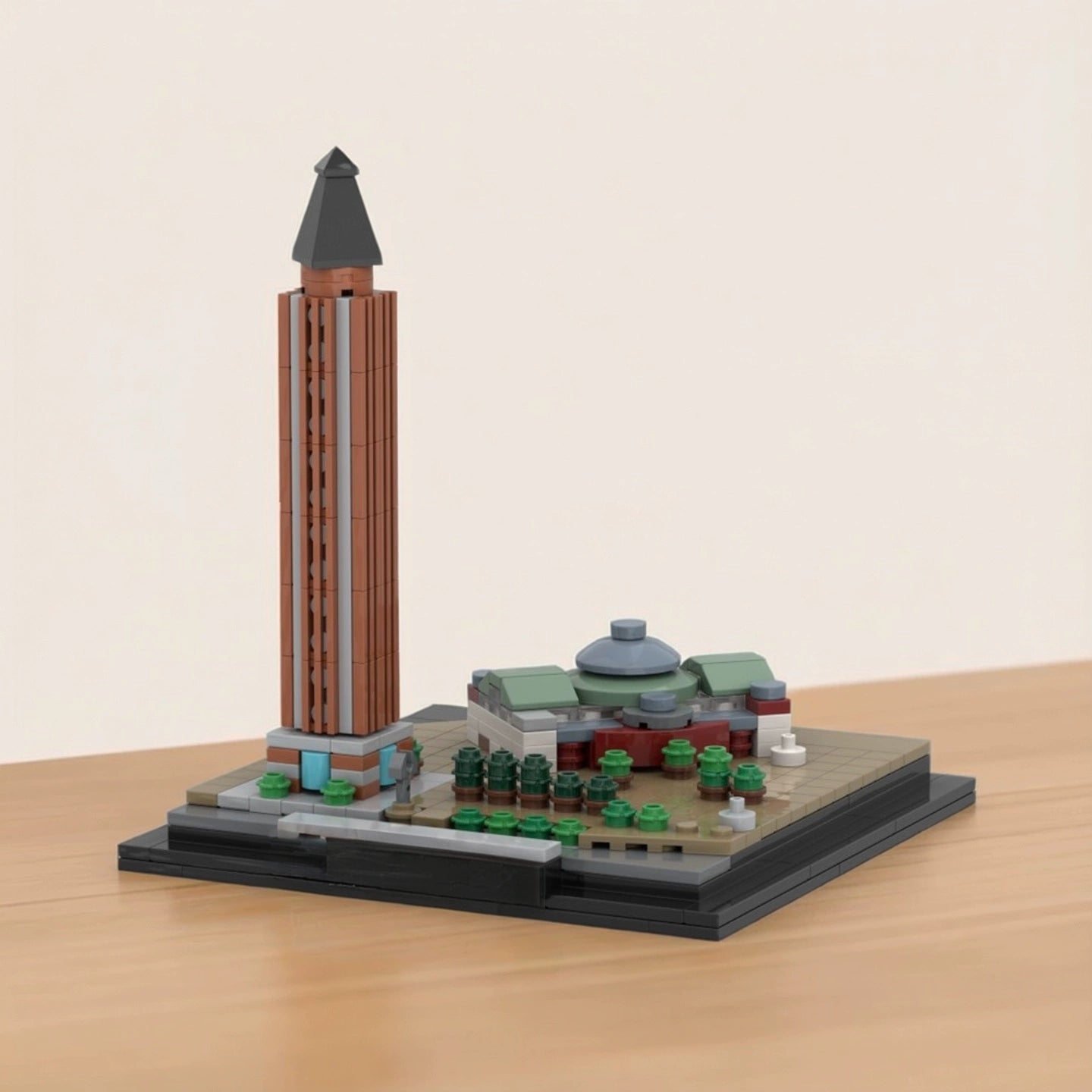 MOC-241995 exhibition tower and festival hall building street view building block educational toy model