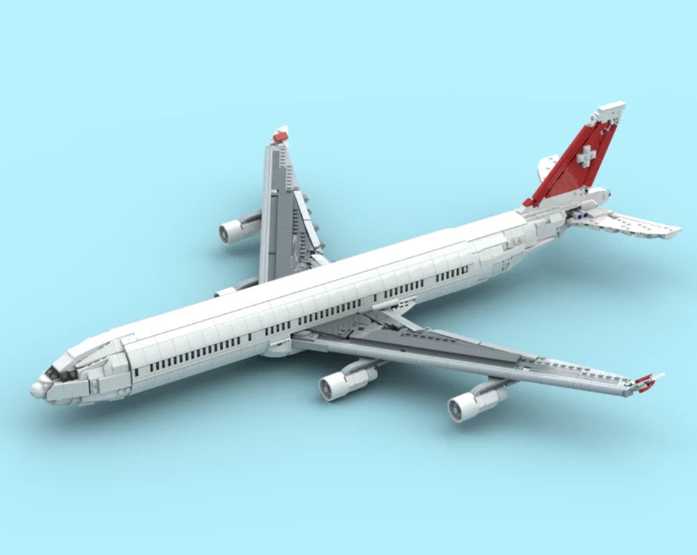 MOC-242487 assembled aircraft building blocks Swiss Airbus puzzle A340-300 model gift
