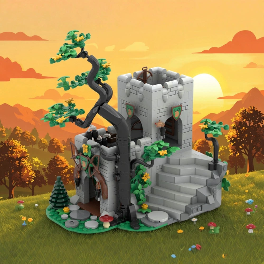 MOC-246427 Overgrown Castle Forest Building Blocks Toy Model Gift Ornament